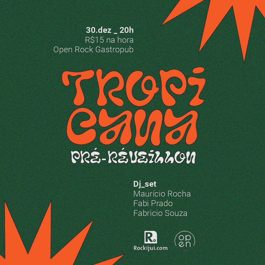 Rockijui's tweet photo. ✨ Tropicana Pré-réveillon

🗓️ Neste sábado, dia 30 de dezembro.
📍 A partir das 20h, no Open Rock Gastropub.
🎫 R$15 na hora.

🎧 Dj_set:
➡️ Fabi Prado.
➡️ Maurício Rocha.
➕ Fabrício Souza, Dj convidado. https://t.co/sa0i2eC2XC