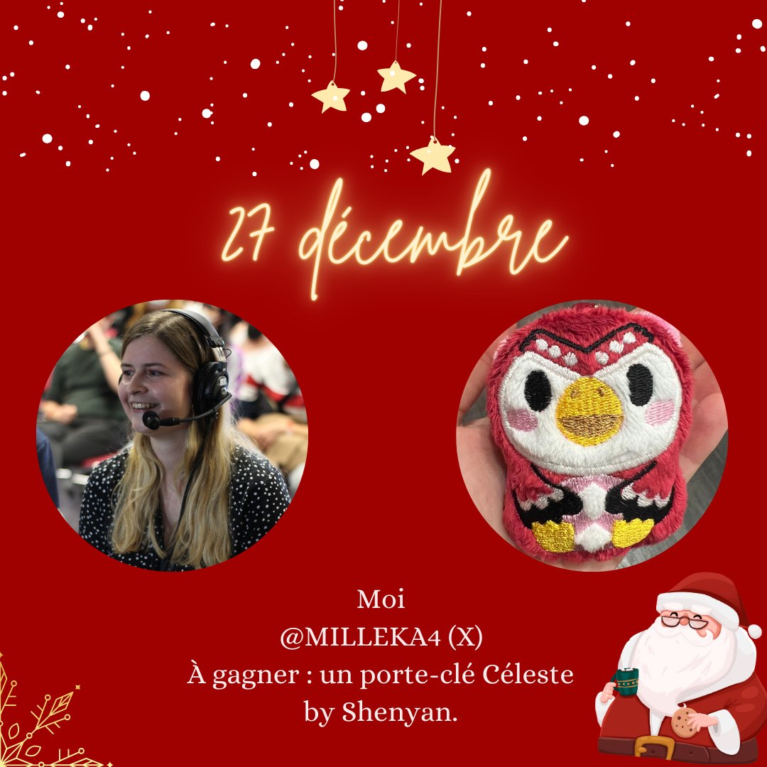 🎄Calendrier - Jour 27🎅

Aujourd'hui, c'est moi qui offre un lot !

🎁: un porte-clé Céleste by Shenyan.
Conditions : RT, follow moi.

Tirage au sort : 28/12

#giveaway #AdventCalendar #gift #adventcalendargiveaway
