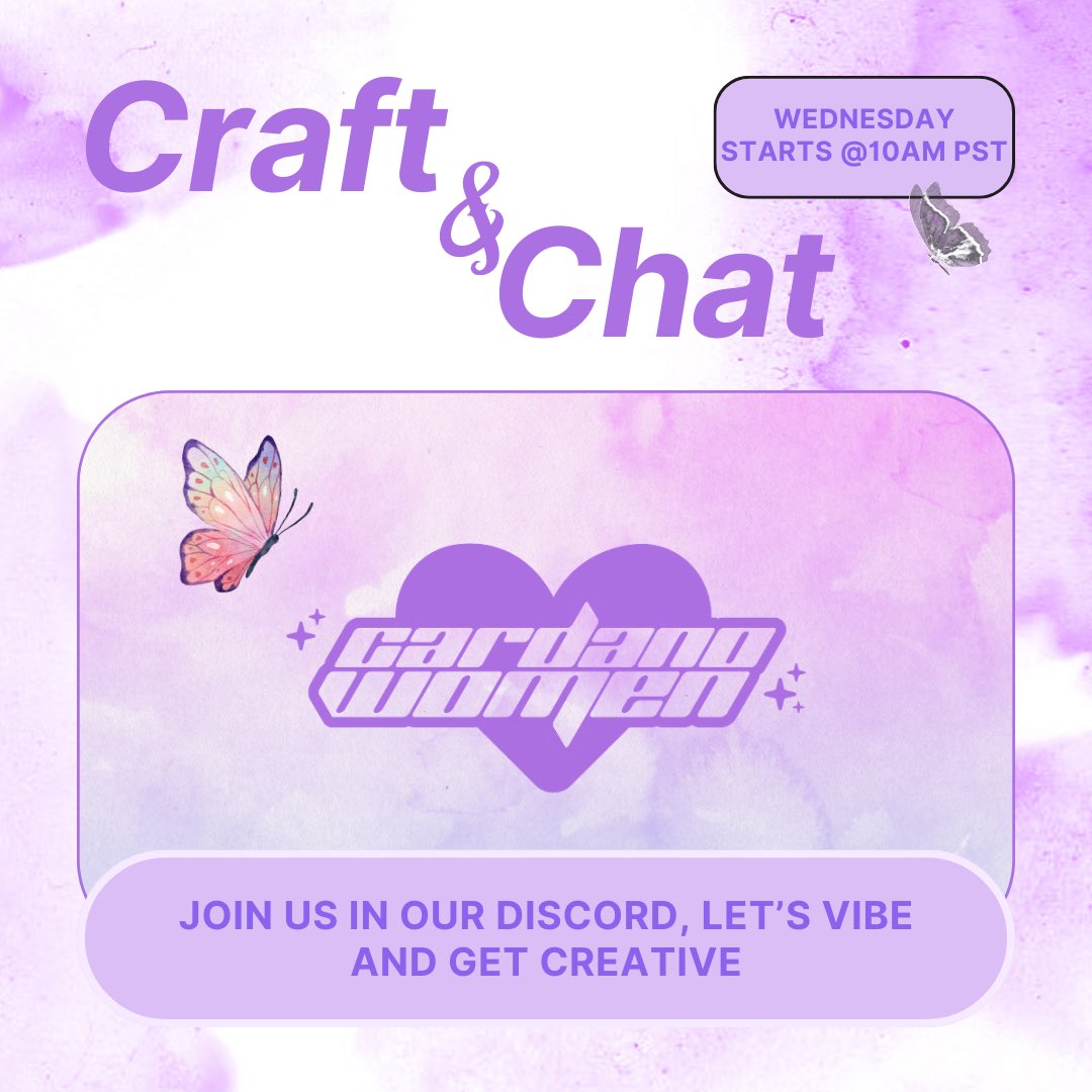 CardanoWomen's tweet image. We hope you had a wonderful holiday &amp;amp; invite you to our cozy Craft &amp;amp; Chat sesh on Discord tomorrow @ 10am

Grab your crafts, share projects, or come chill. It&apos;s all about good vibes &amp;amp; creativity!Can&apos;t wait to see you there✨

discord.gg/cardanowomen

#CardanoRepost #creativespace