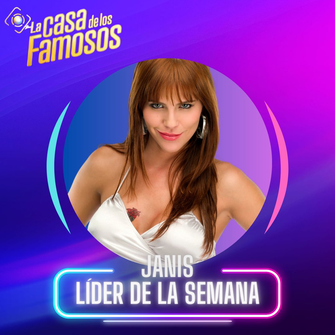 🏆| Felicidades Janis, eres la LÍDER de esta semana y tienes inmunidad.