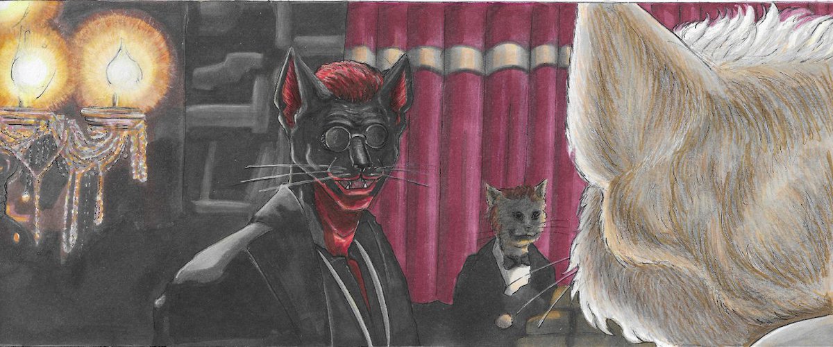Hello ! Merry (late) Christmas to all.
Here is my contribution, frame 103 : Cat Omens version of course. It was fun, thank you for letting me participate.

#EveryFrameWhileWeDance #GoodOmens #ineffablehusbands #Aziraphale #Crowley