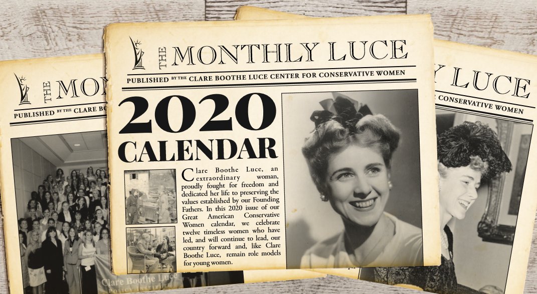 The Clare Boothe Luce Policy Institute remains the standard for Conservative Women calendars. 

#Conservatism #ConservativeWomen 
#Modesty #Class #Propriety #Grace