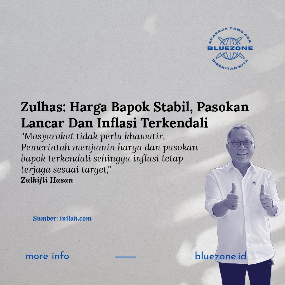 BlueZoneId (@bluezone_id) on Twitter photo "Kata kuncinya adalah kerja sama dan kolaborasi. Dg bersinergi dengan pemangku kepentingan terkait, Pemerintah jamin harga dan pasokan bapok terkendali sehingga masyarakat dpt tersenyum," <a href="/ZUL_Hasan/">ZULkifli Hasan</a> #Ekonomi #EkonomiIndonesia #AmanatNasional #IndonesiaBisa #BlueZone @kemendag "Kata kuncinya adalah kerja sama dan kolaborasi. Dg bersinergi dengan pemangku kepentingan terkait, Pemerintah jamin harga dan pasokan bapok terkendali sehingga masyarakat dpt tersenyum," <a href="/ZUL_Hasan/">ZULkifli Hasan</a> #Ekonomi #EkonomiIndonesia #AmanatNasional #IndonesiaBisa #BlueZone @kemendag