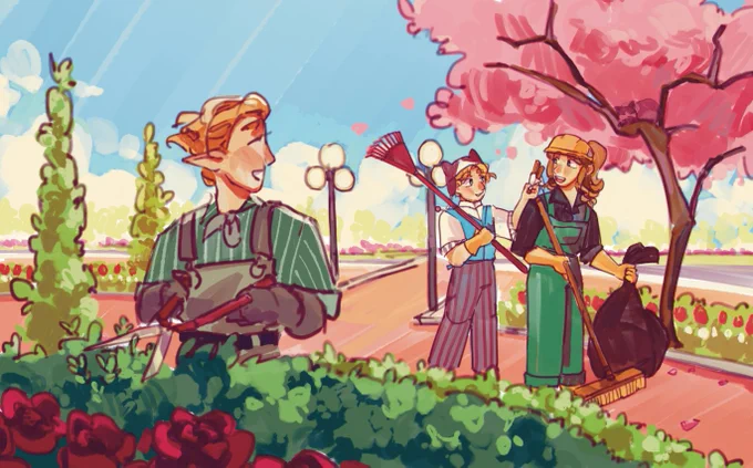 a bit of costume design and cast appreciation i also got to work on for !! #ScarlandArtbook 