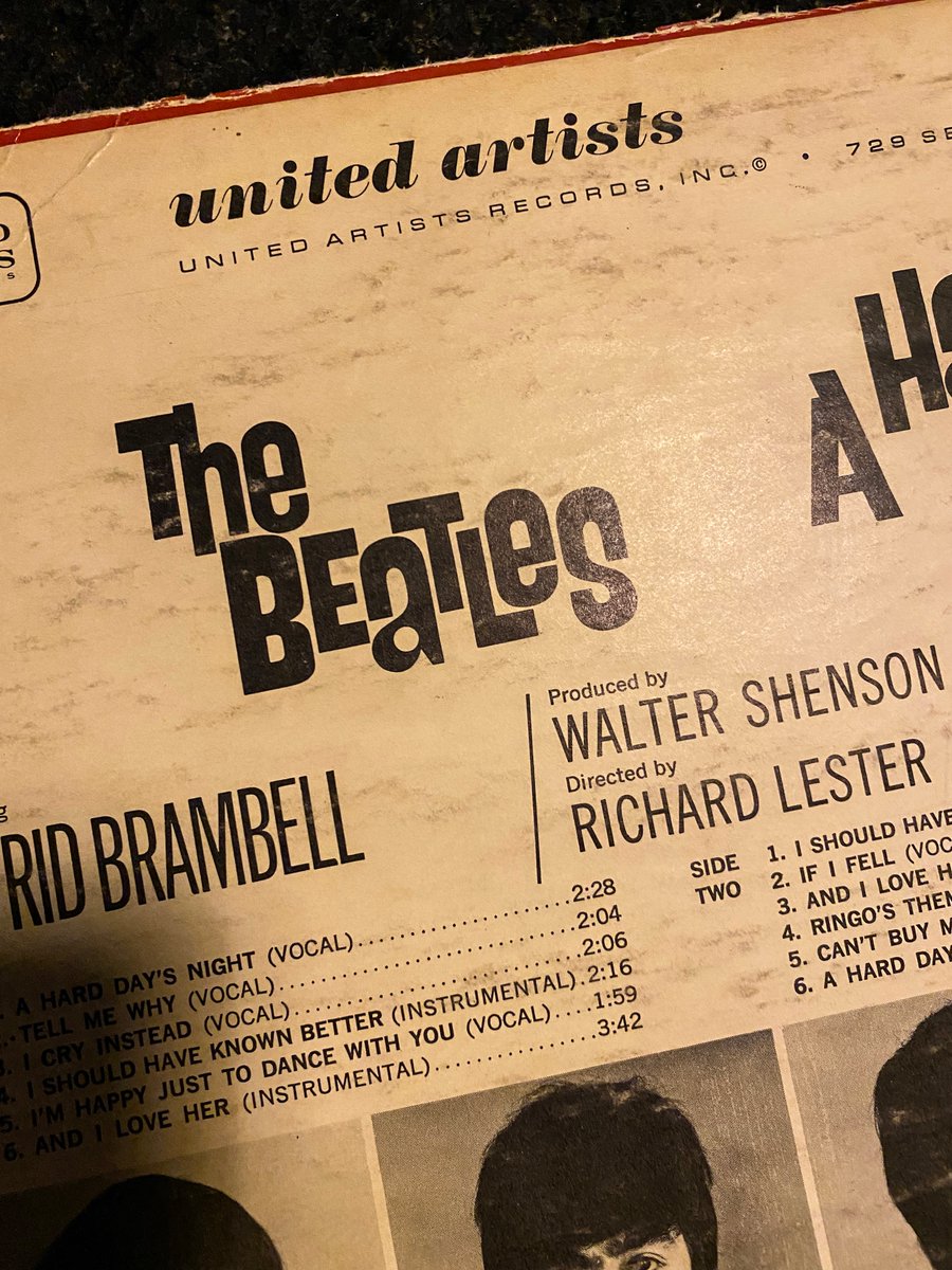 #UnitedArtists. 

#TheBeatles #Vinyl #AHardsDaysNight.