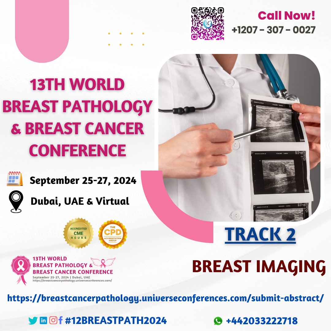 breastcanucg's tweet photo. Track 2: BREAST IMAGING
You are all invited to submit research papers for the  #13BREASTPATH from September 25-27, 2024 in Dubai, UAE &amp; Virtual

Submit your abstract here: https://t.co/CBV47bbLkv

#BreastPathology #BreastImaging #BreastCancerScreening #BreastCancer https://t.co/2i7LGjcn7T