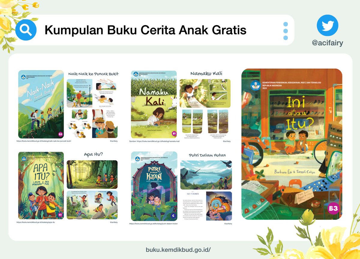 ✨ Kumpulan Thread Buku Anak Gratis  (banyak yang bisa diunduh)✨

Ada yang follow aku karena buku anak "Crying is Like the Rain"? ☝️

In case kalian mau baca lebih banyak buku anak (buat diceritain ke diri sendiri misal wkwk), tapi bingung belinya, bisa buka utas ini ya🤗

🧵