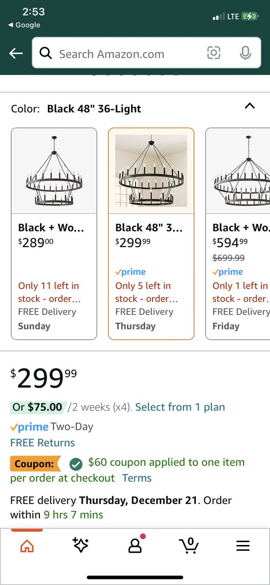 StacyOaks1's tweet photo. @marcuslemonis I’m really wishing for this foyer light from Amazon. It has a coupon, so it’s $230! It’s so nice and will really light up my foyer. #KickOff24withMarcus https://t.co/oA8xVENuAk
