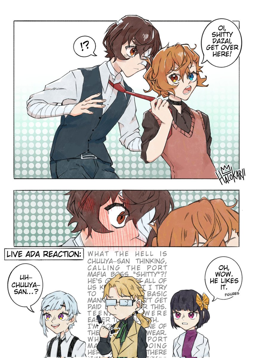 halokarii's tweet photo. Merry Christmas, @voltactionz !!

Please enjoy some ADA!Chuuya and PM!Dazai shenanigans!
#BSDSecretSanta2023SFW https://t.co/txK77hczxE