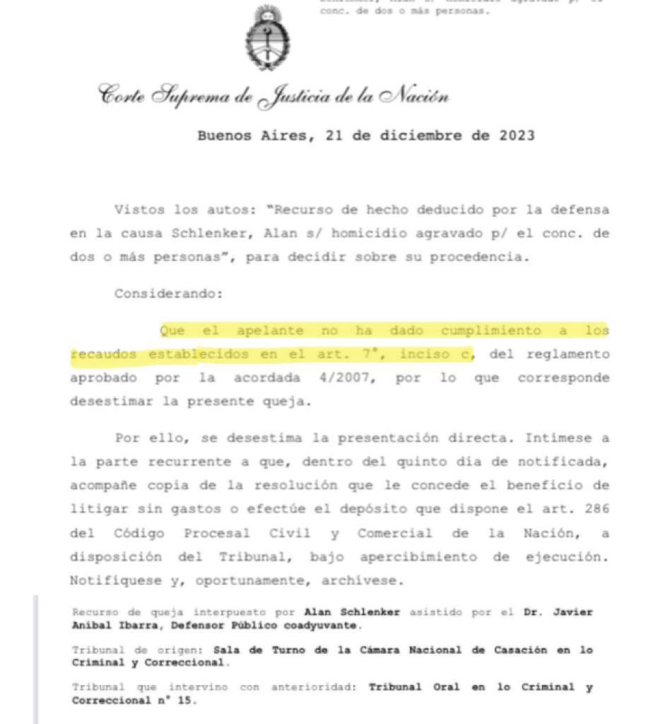 schlenkeralan's tweet photo. Mi Revisión fue rechazada por un defecto formal. Por lo que voy a presentar una Reposición pidiendo a la Corte Suprema que dé intervención al Defensor Oficial para que subsane SU error y no se vulnere mi derecho de acceso a la justicia.
¿Me ayudás a difundir? Solo busco JUSTICIA. https://t.co/5ujqXTcobV