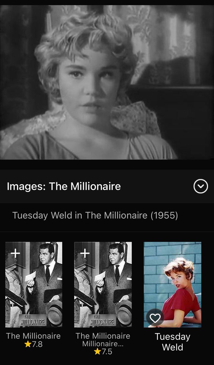 annarwalsh's tweet photo. @AnneMarieFlynn2 @MayaBug2016 @StephenKing Most photos on imdb have the actor listed alongside. Tuesday Weld. https://t.co/2Qs7h3Jtd3