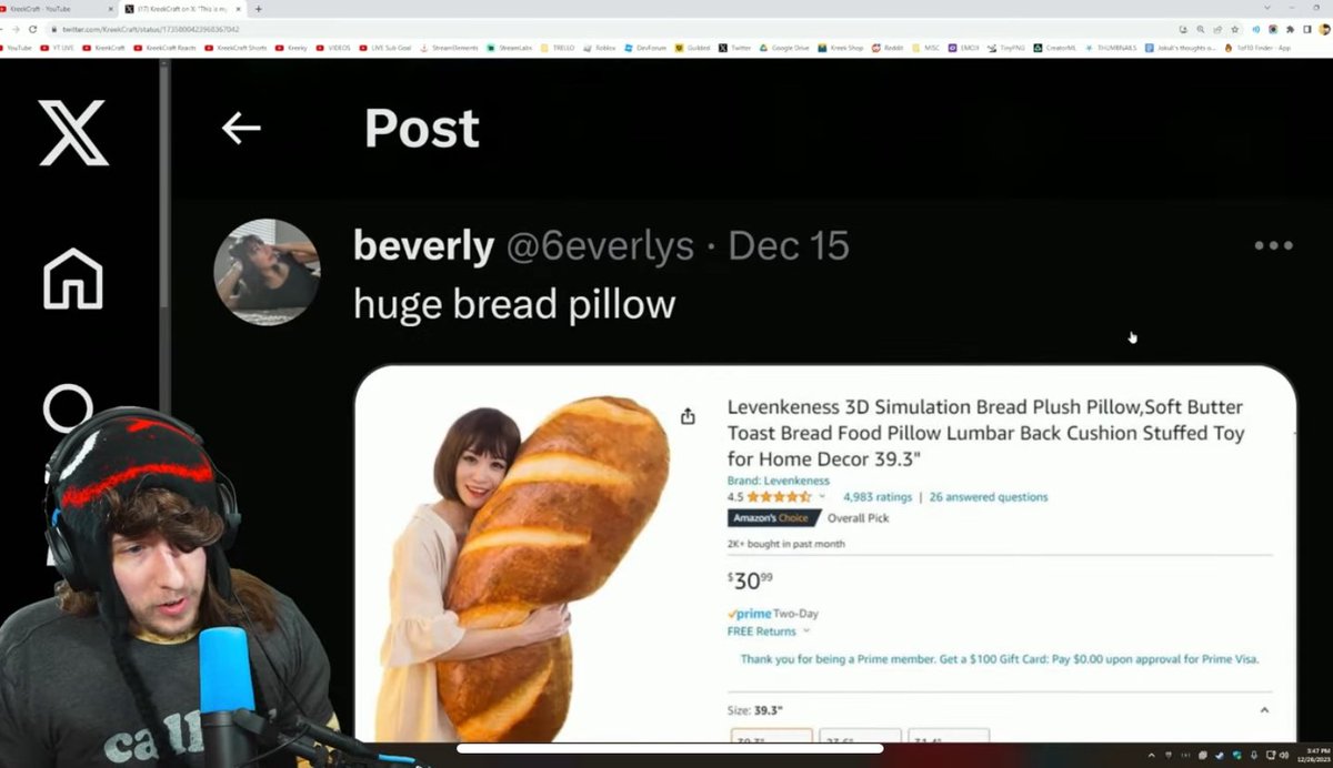 ur welcome for the bread pillow @KreekCraft