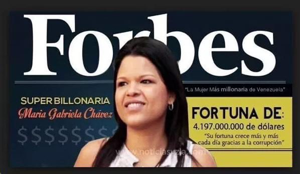 AMOTTAPANAMA's tweet photo. Los $4,197 millones de dólares que la hija del difunto Hugo Chávez, María Gabriela Chávez, posee en sus cuentas de Andorra y EEUU le conceden el ostentoso título de la mujer más millonaria de Venezuela 🇻🇪.

¿De dónde proviene ese dinero 💰?
No puede justificar su procedencia.

El socialismo del siglo XXI es un rotundo fracaso.

#TodosSomosUno