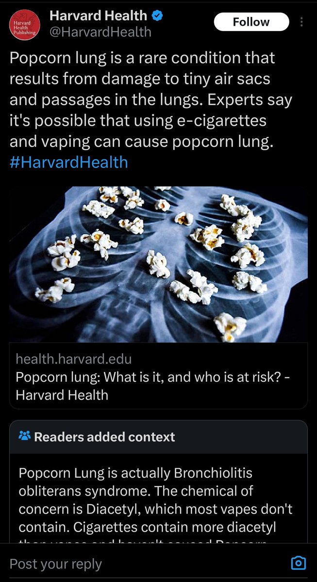 dnmarlin's tweet photo. Remember that time @HarvardHealth lied about vaping and got called out on it by the vaping community and then @CommunityNotes so they deleted the post?! The Internet never forgets. https://t.co/HkAwOxtNDg
