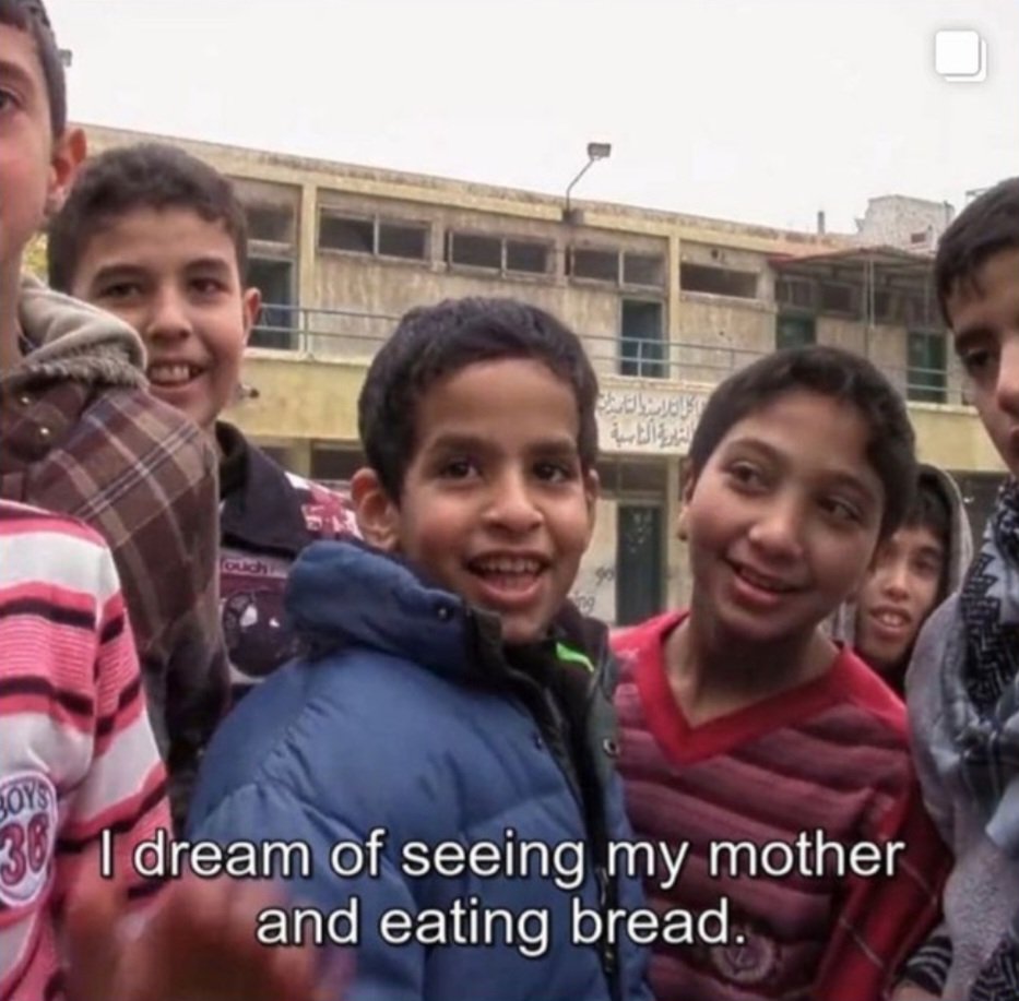 I dream of seeing my mother and eating bread. #VoicesFromPalestine