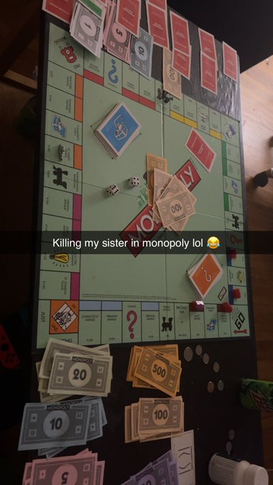 Killing my sister at monopoly https://t.co/8jzIM6CuIn