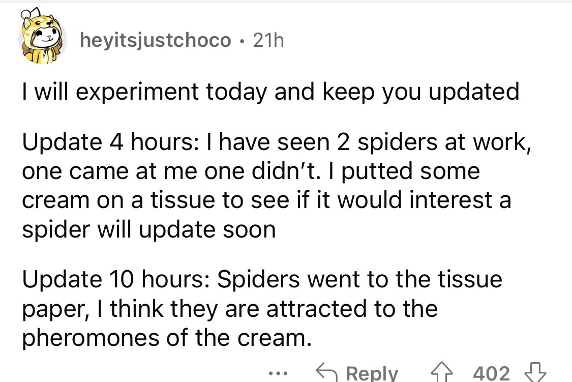 They’re doing spider science over on the Sephora Reddit