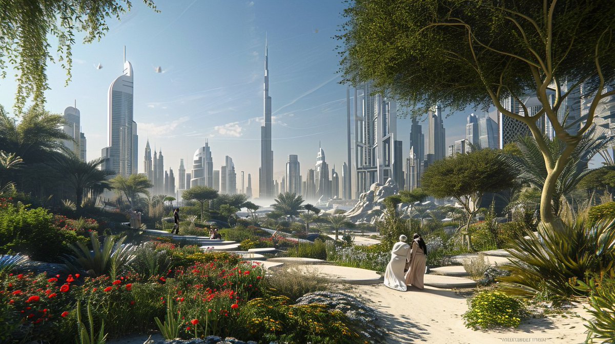 A fictional future Dubai as imagined by Midjourney