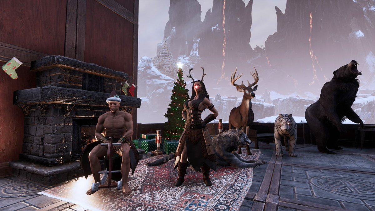 Sayukimon's tweet image. Happy Holidays Barbs 🤘 #funcomcreators #conanexiles