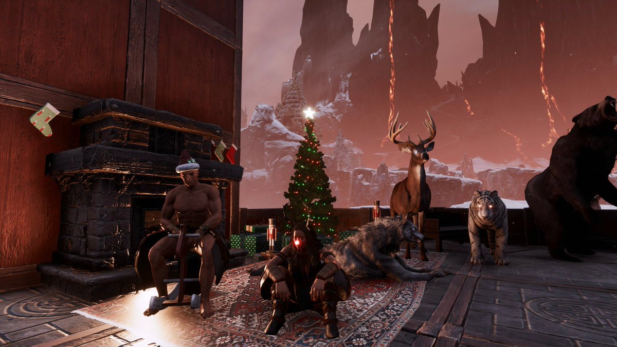 Sayukimon's tweet image. Happy Holidays Barbs 🤘 #funcomcreators #conanexiles