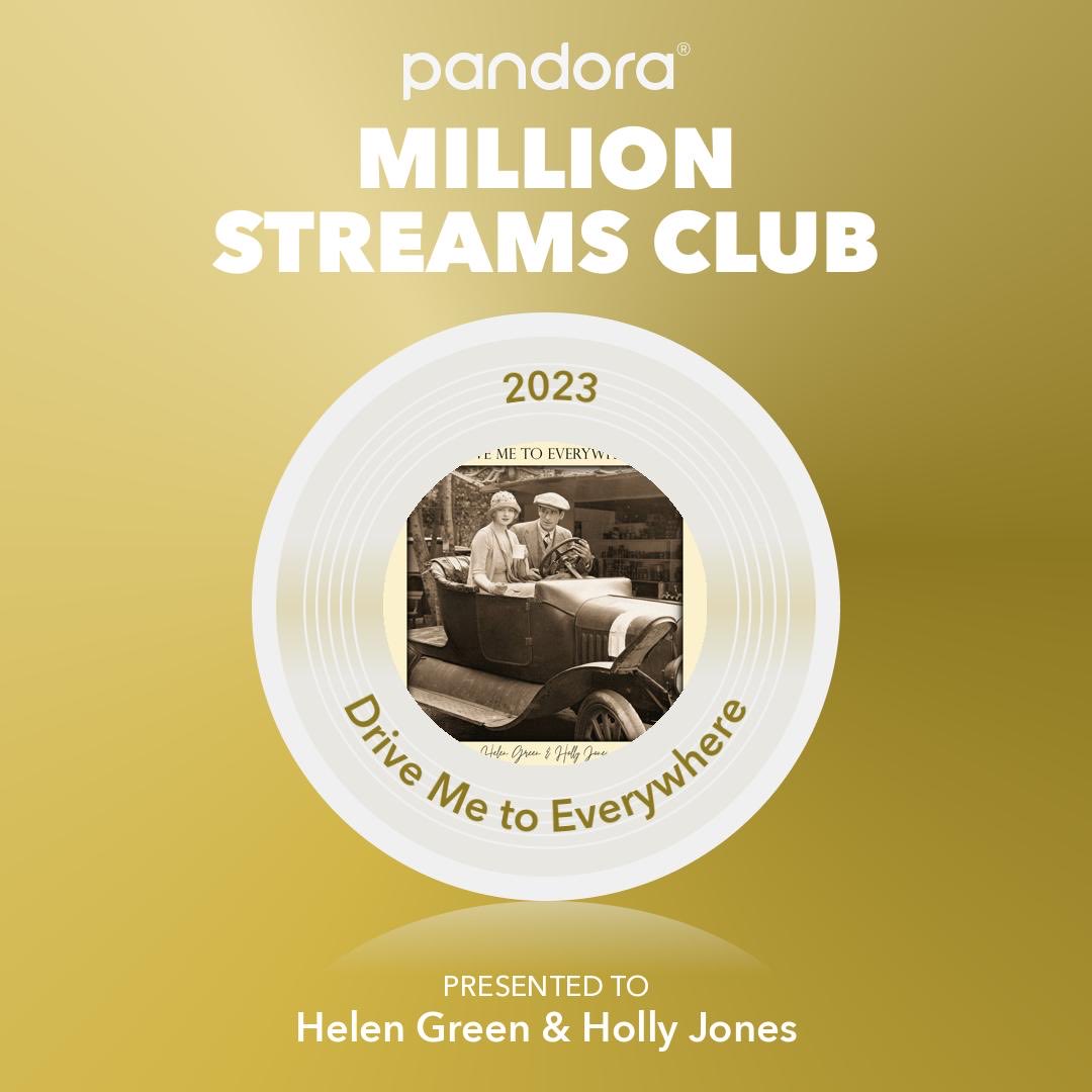 Hey hey hey this is so exciting to see this fun track with ⁦@peachmoonpub⁩ cross over 1 million streams on ⁦@pandoramusic⁩ 🙌 Many thanks ⁦@pandoraAMP⁩ for this milestone 🤩🍾🥳 Stream Drive Me to Everywhere here: pandora.app.link/gJlhhRDYQFb