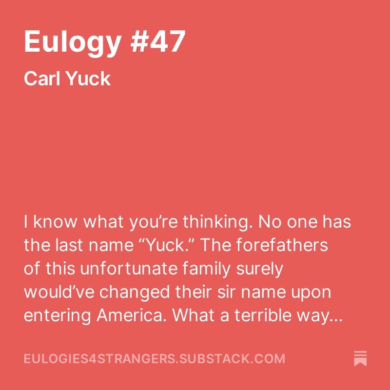 Eulogies for Strangers (@eulogies4strang) / Posts / X