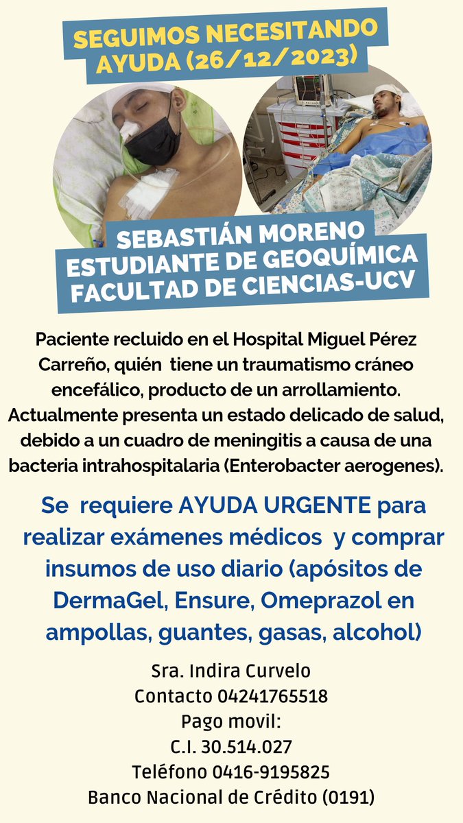 cebarriosn's tweet photo. Sebastián sigue necesitando ayuda... Todo ayuda es importante para su familia. https://t.co/YHXzA8x6u0