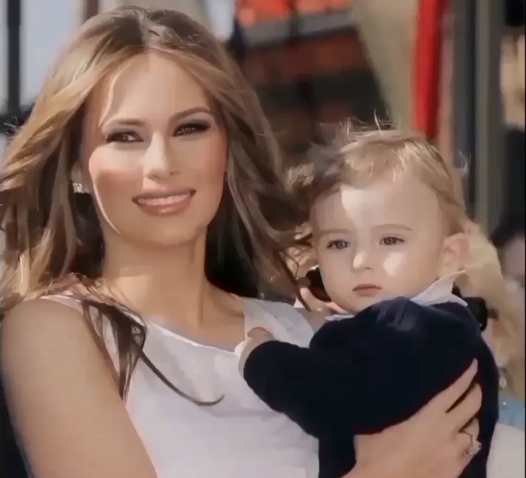 I love this picture of Melania Trump and Barron as a baby. Drop a ♥️ and Repost if you do too!