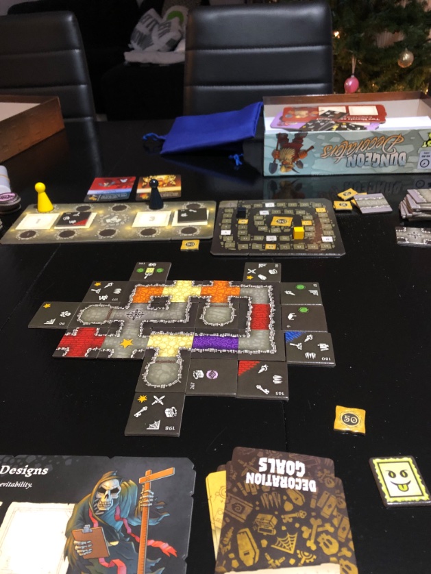 Played Dungeon Decorators tonight. Very chill tile laying game. We had a good time while waiting for the laundry.