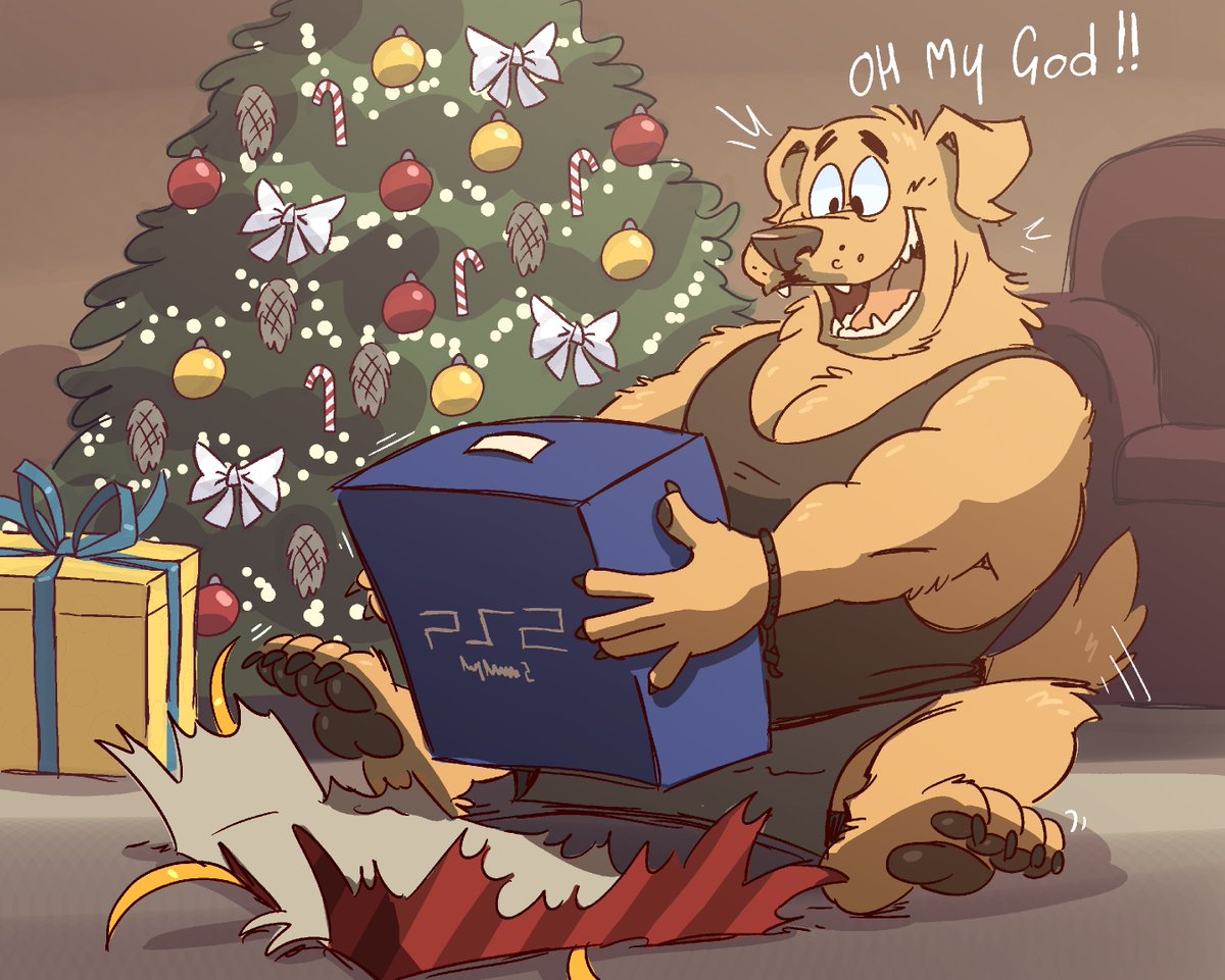 A great gift for this big good boy🎄🎁🐶🎮