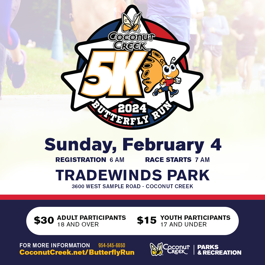 CoconutCreekGov's tweet photo. **REGISTRATION DETAILS:**
🔗 Registration Open: https://t.co/otBFxnPsVv
🚨 Limited to 500 Participants - Secure Your Spot Today!
💲 **COST:**
   - 18 and over: $30
   - 17 and under: $15 https://t.co/Y7nW6OwqbI