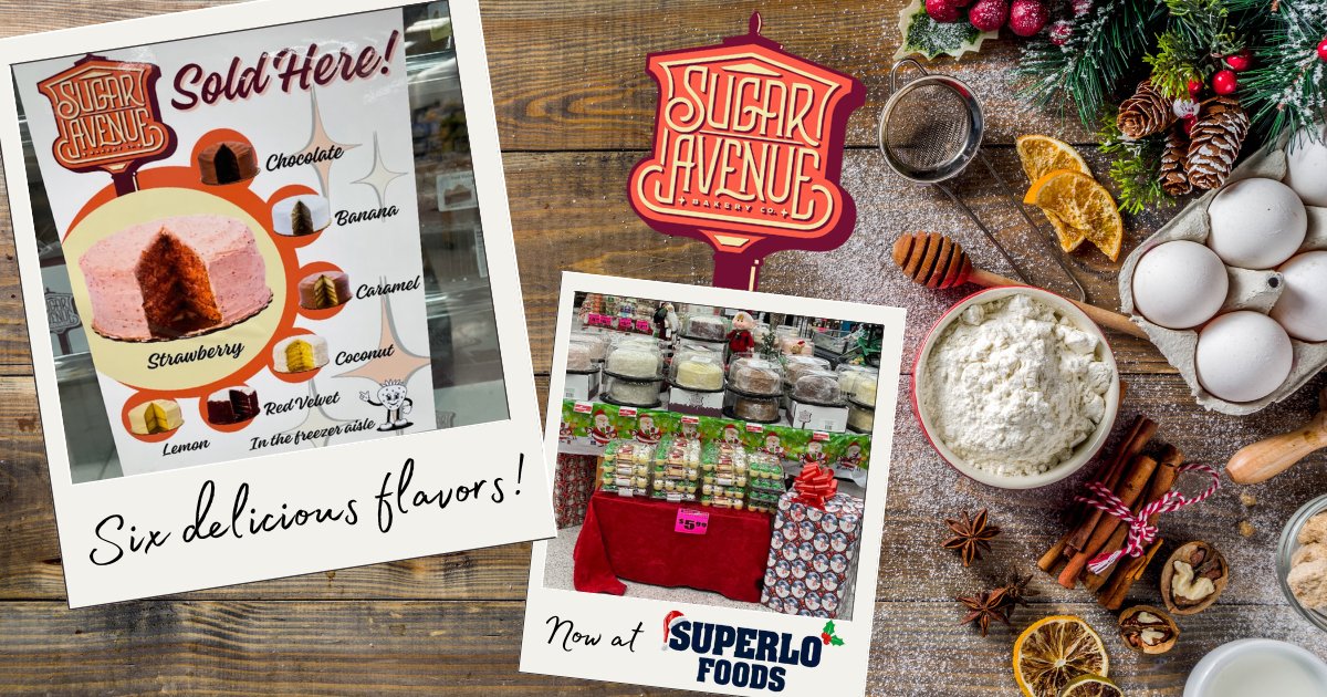 Sweeten your day with this new local item!! Sugar Avenue cakes are now available at Superlo Foods! 🎂