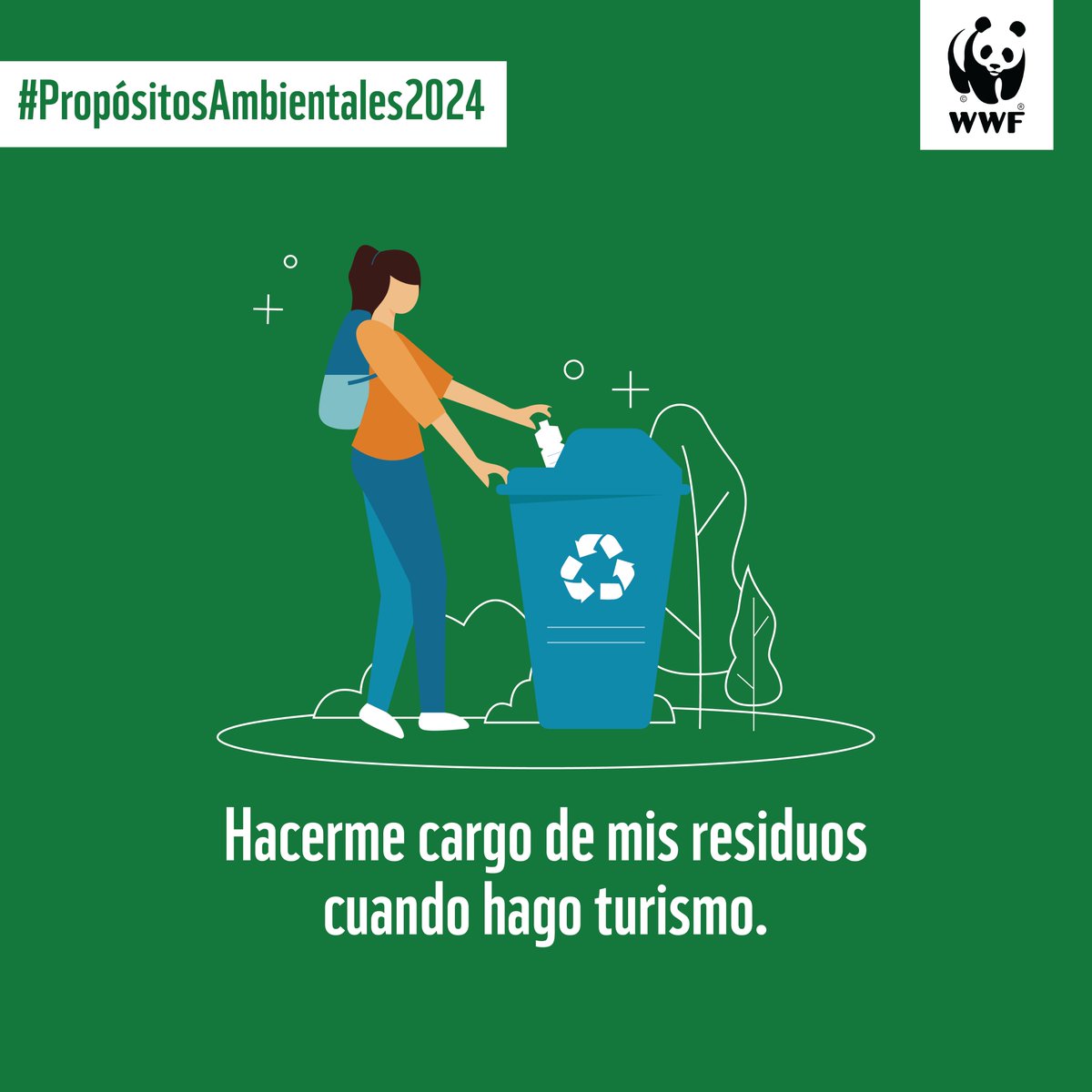 Viaja responsablemente: toma el control de tus residuos durante tus aventuras y no dejes ni uno solo en los paisajes que visites. 🗺️🌿 
¡Haz turismo sin dejar huella! 
#PropósitosAmbientales2024 #año2024