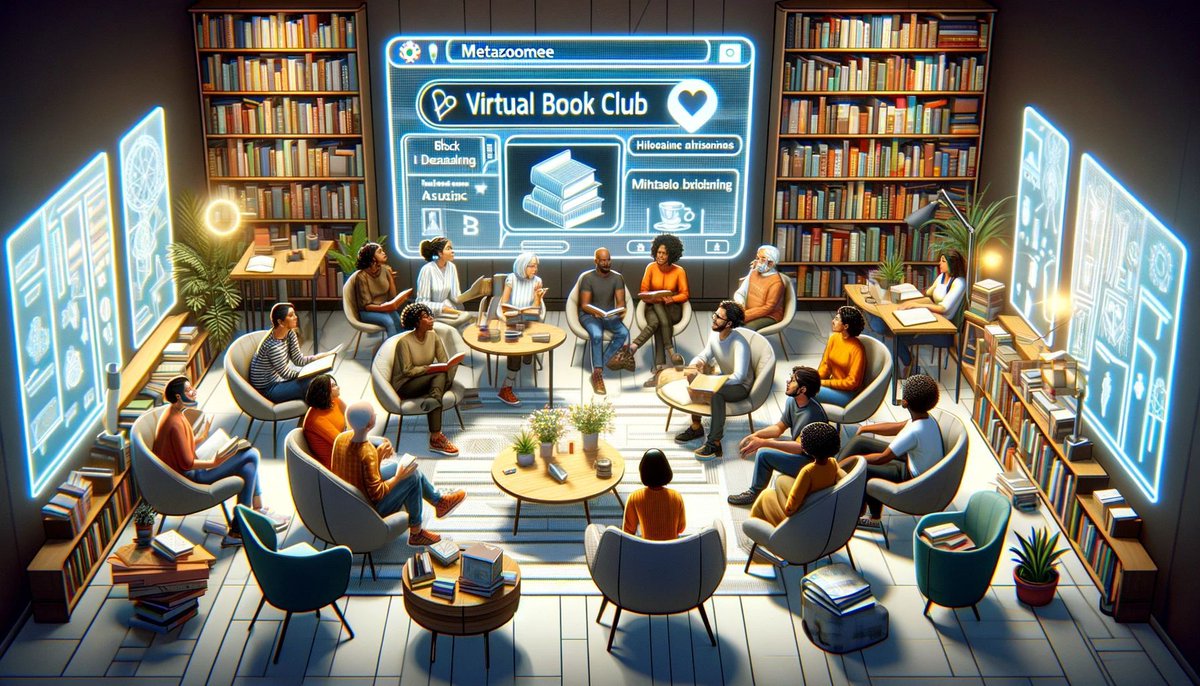 Join #MetaZooMee's virtual book clubs to connect with fellow book lovers! Discuss your latest reads and favorite authors in an engaging metaverse community. #VirtualBookClub #MetaZooMeeReads $MZM