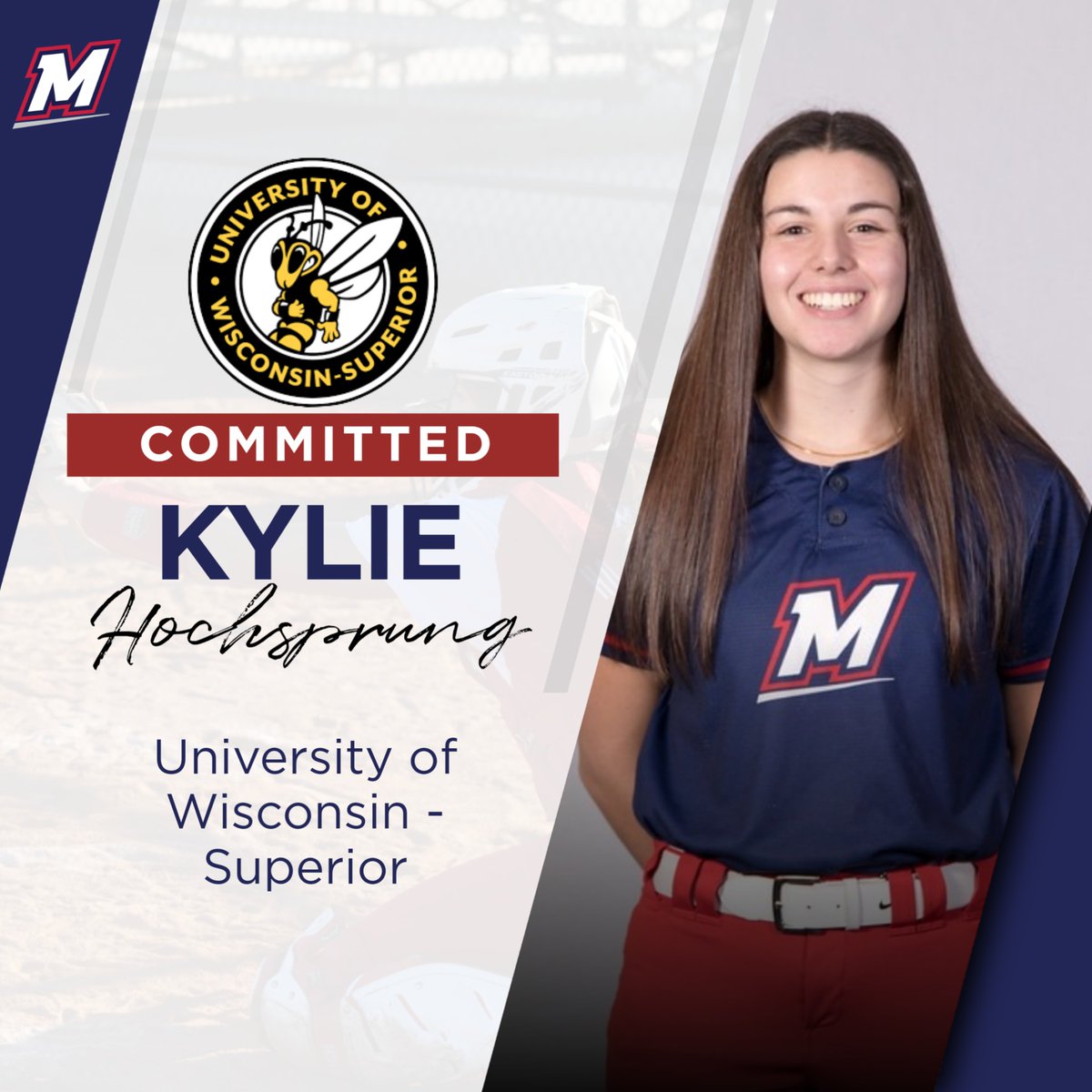 A huge Congrats to @KylieHochprung for hee commitment to continue her academic and athletic career at @UWSsoftball! We are so proud!