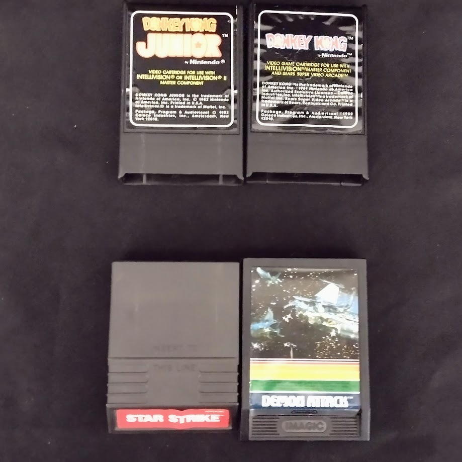 MinusWorldGames's tweet photo. We have some Intellivision items as well as a new record for today. Take a look. #intellivision #burgertime #donkeykong #pitfall #tron #donkeykongjr #demonattack #starstrike #VideoGameVinyl #fallout #retrogaming #minusworld https://t.co/icb20IIUXU