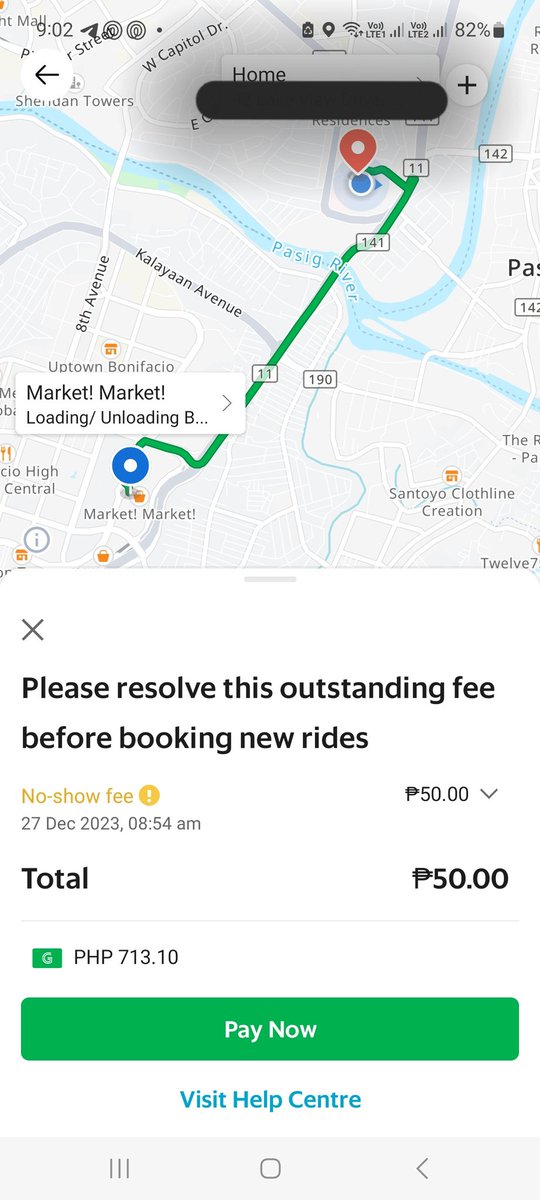 beybuys's tweet photo. @grabph reporting rider because I got charged a no show fee WHEN HE WASNT EVEN AT THE PICK UP LOCATION. I noticed he was moving away so I chatted him, but no reply. Once the waiting time had passed (9am) HE CANCELLED. I settled the fee so I could book a new one, please refund! https://t.co/0EcR4PS4QG