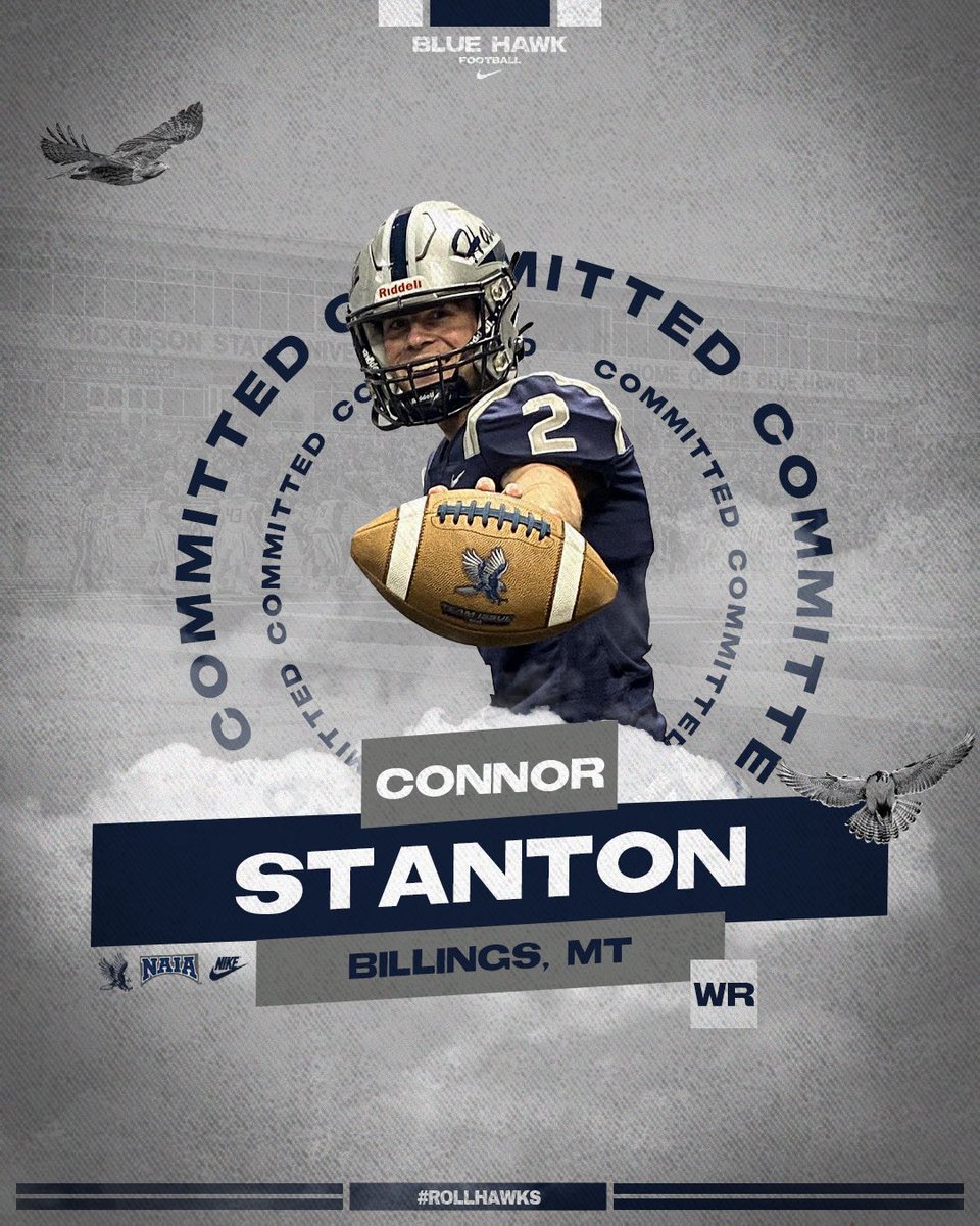 Connor Stanton (@connor_stanton2) on Twitter photo Excited to announce my commitment to <a href="/BlueHawkFB/">Dickinson State Football</a> ! Thank you to my coaches and teammates who have helped me get to this position! #hawksareup #rollhawks
<a href="/RobStantonr/">Rob Stanton</a> <a href="/CoachPStanton/">Pete Stanton</a> <a href="/JasonThier/">Coach Jason Thier 🏈</a> @CoachGibsonDSU Excited to announce my commitment to <a href="/BlueHawkFB/">Dickinson State Football</a> ! Thank you to my coaches and teammates who have helped me get to this position! #hawksareup #rollhawks
<a href="/RobStantonr/">Rob Stanton</a> <a href="/CoachPStanton/">Pete Stanton</a> <a href="/JasonThier/">Coach Jason Thier 🏈</a> @CoachGibsonDSU