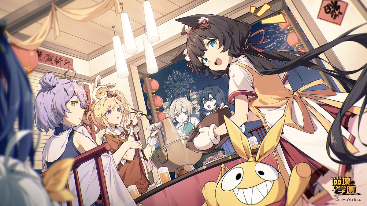 Houkaigakuen's tweet image. 【🎍Happy New Year🎍】
みなさんおはようございます。
お正月、楽しくお過ごしのことと存じます。
崩壊世界では、仲間たちと鍋を囲んで新年をお祝いしています。
その様子をみなさんにお届けいたします。
#崩壊学園