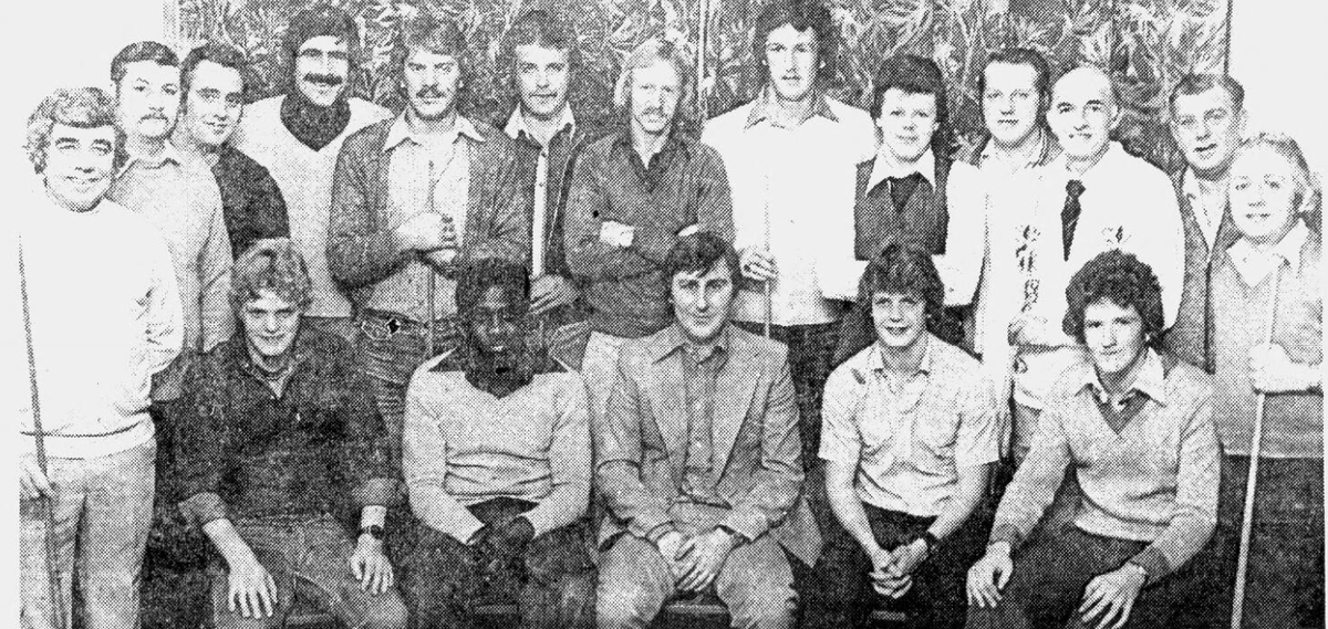7th Nov 1978 - <a href="/htafc/">Huddersfield Town</a>'s Terry Gray, Brett Mellor, Dave Heptinstall, Mick Reid, Nicky Brook, Alan Starling, Dick Taylor, Daryl Brook &amp; Mick Buxton play a charity snooker match at Rawthorpe WMC to raise money for Rawthorpe's Old People's Trust Committee.