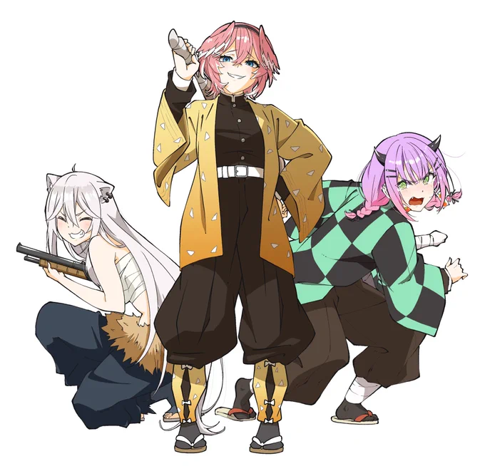 今日の再掲絵はこれ!!! また3人での配信も楽しみにしている…!  今日もがんばる…!!!!