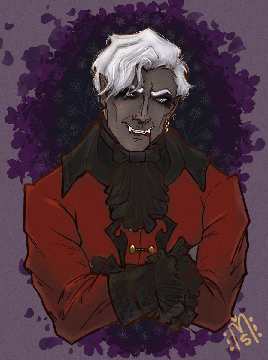 Secret Santa for <a href="/dinoPhara/">Ty✨(semi-active) Comms: OPEN</a> of their vampire boy Zander! 🎄