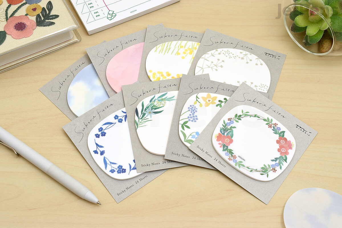 Midori Die-Cut and Transparent Sticky Notes are back in stock! These elegant sticky notes add a charming personal touch to journals, notebooks, cards, and more. 🌸 to.jetpens.com/3RGmshB