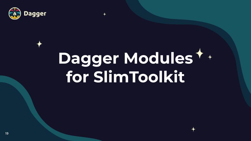 dagger_io's tweet image. Explore container optimization with a demo by @kcqon! 🚀 See a new Dagger module in action, leveraging the SlimToolkit to efficiently reduce container sizes. #TechNews #Innovation 

ow.ly/hhrG50QjVgL