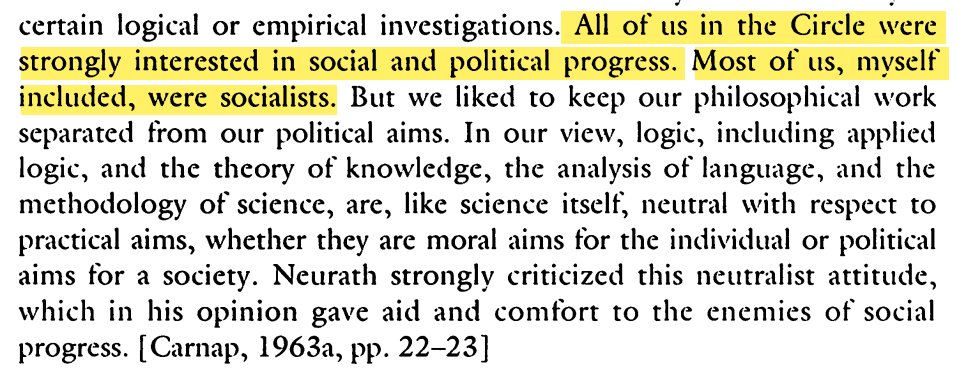很有趣的一点现象：尽管卡尔纳普公开真诚地表示自己是社会主义与政治进步的支持者，但在当代的简中网络上他却遭到许多“左派网哲”的普遍敌视，而ta们居然能在批判卡尔纳普的立场的同时成为海德格尔这位国社老英雄的狂热拥趸... 
可能这说明恋词癖也是一种fetishism吧（