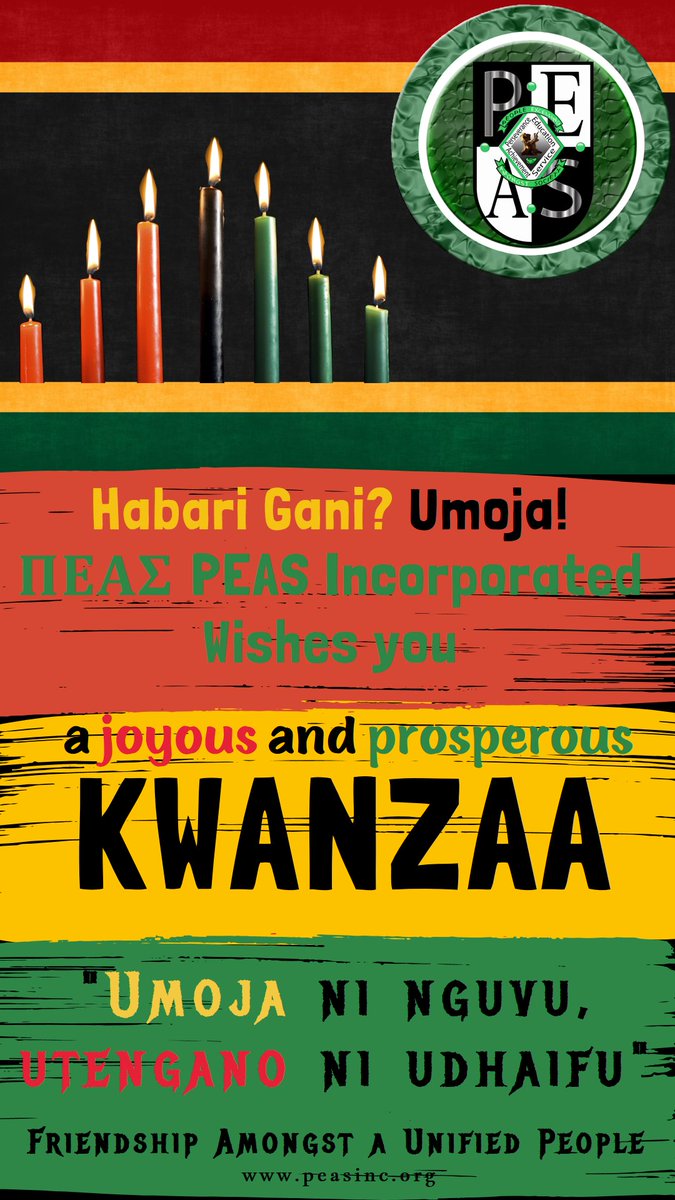 PEASInc's tweet photo. Kwanzaa is more than just a holiday. It is also a lesson from the ancestors of principles that are near and dear to humanity. Today's lesson is Umoja (Unity). "Unity is strength, separation is weakness." https://t.co/MqJbWPQ3ml