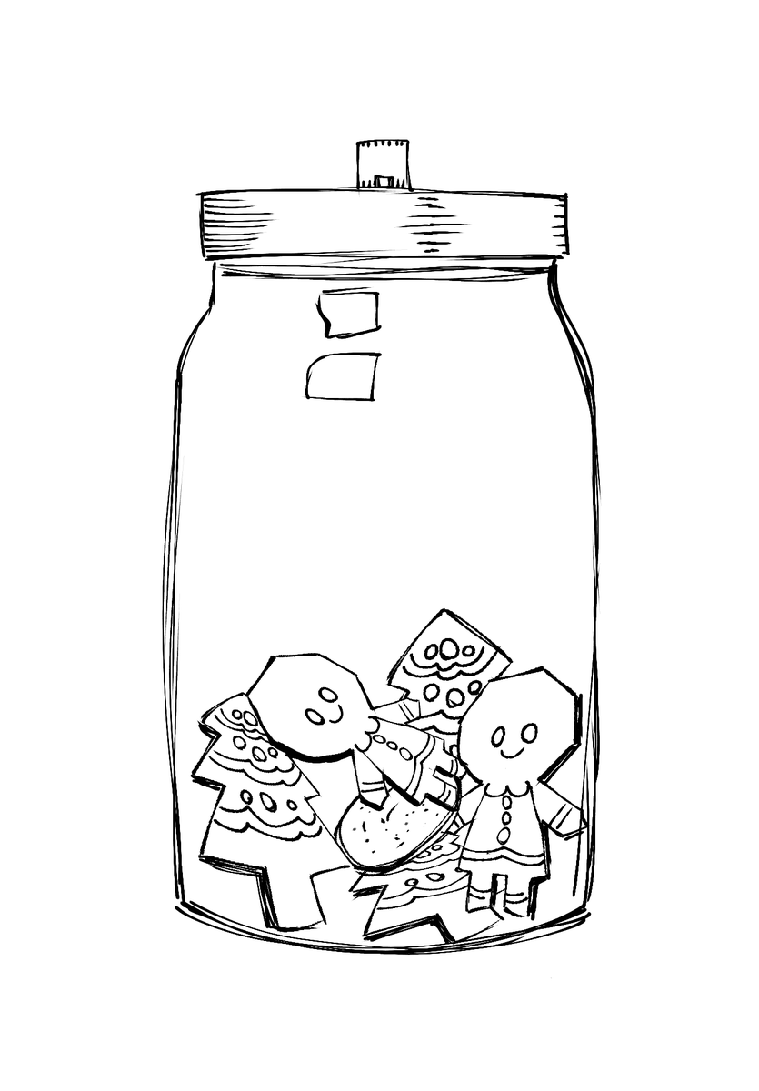A new jar of sweets adorns the library, similar to what you'd find in a kitchen, it's not full, but there's some bags with more treats besides it, seems whoever was transferring them to the jar stopped midway and left.