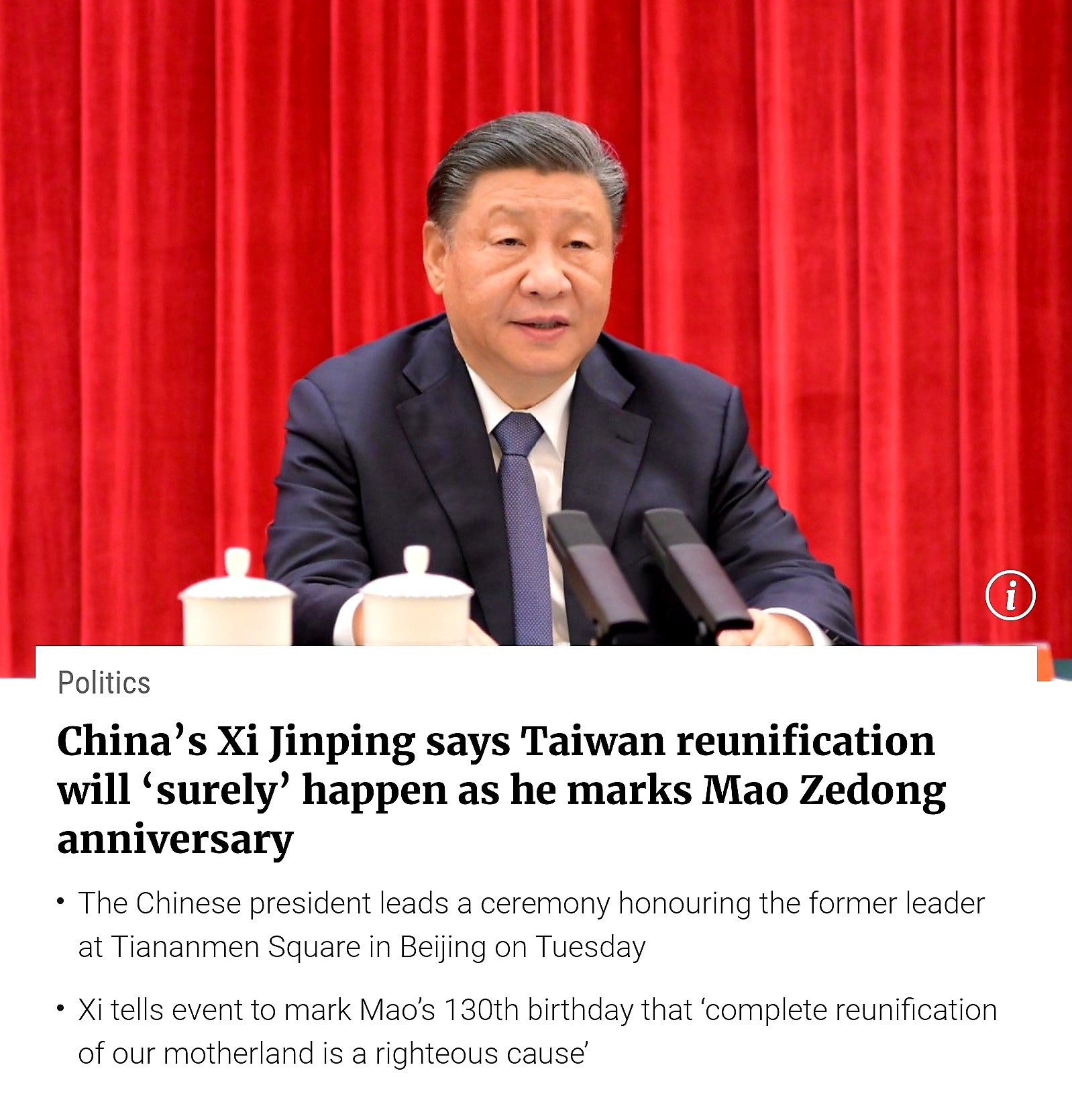 Thomas Hon Wing Polin on X: "Once more, with feeling. In case anyone still  thinks, or wishes, otherwise. “Chinese President Xi Jinping paid tribute to Mao  Zedong on the 130th anniversary of