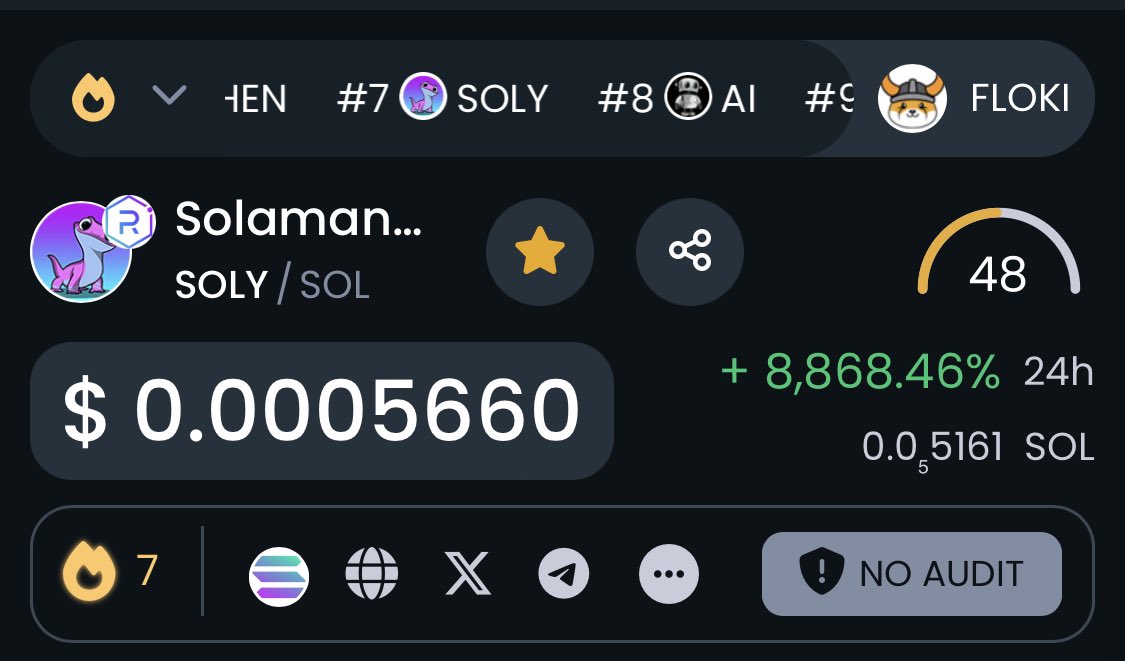 SolyOnSol's tweet photo. $SOLY is now on Dextools Trending hot pairs!!!

Dont forget to add a ⭐️ and 👍🏼 

https://t.co/9x29F7Phuy https://t.co/pMmJnqHFkk