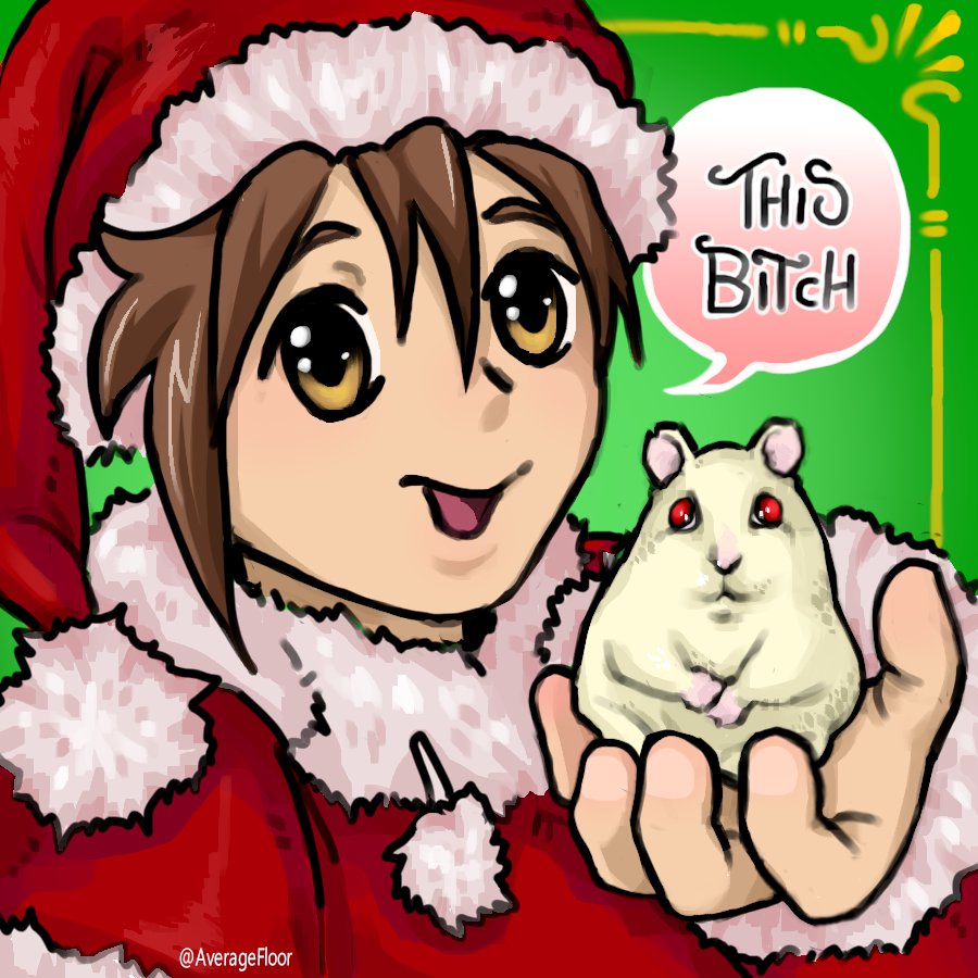 I made this as a gift for my friend!!!! 💖🥺💅💕

It's Chico from BokuNoPiko wearing a santa costume with a hamster. (This shit took me 15 hours what the hell 💀)